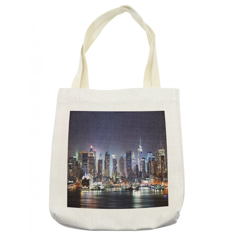 Manhattan Skyline at Night Tote Bag