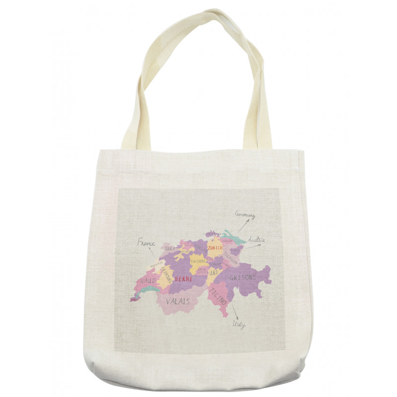 Hand Drawn Map Illustration Tote Bag