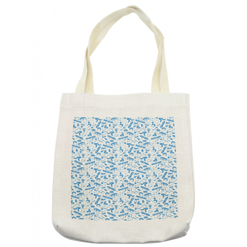 Winter Sports Elements Tote Bag