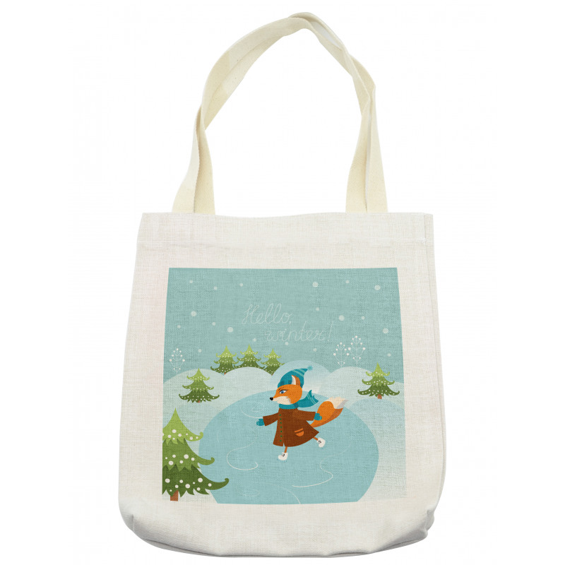 Fox and Hello Winter Tote Bag