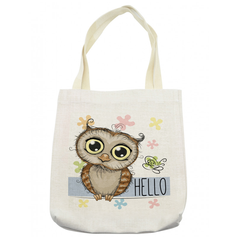 Cartoon Butterfly Hello Tote Bag
