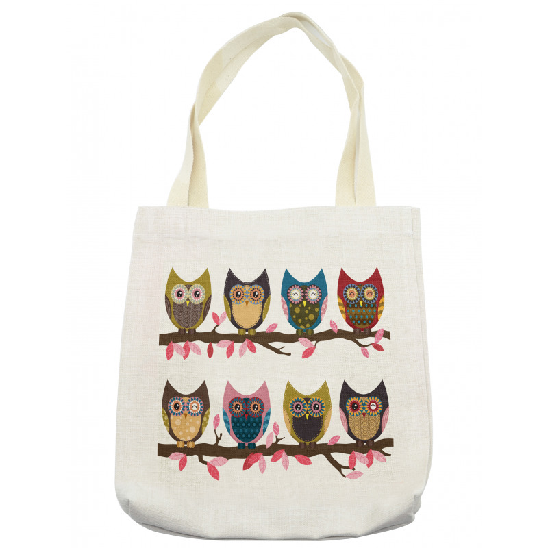 Birds Retro Art Style Tote Bag