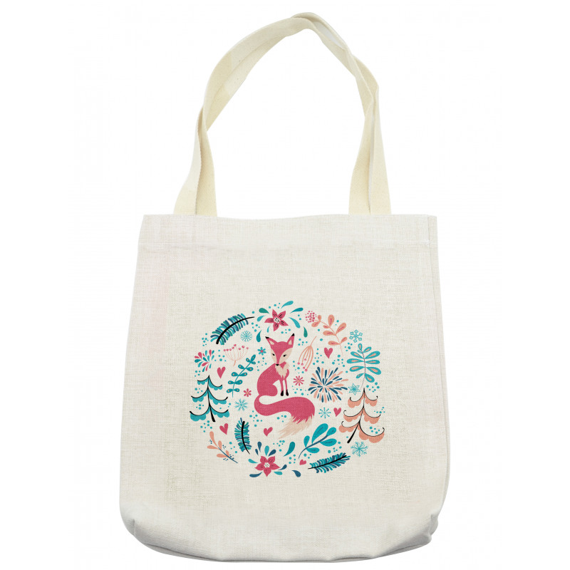 Fox Flowers and Floral Items Tote Bag