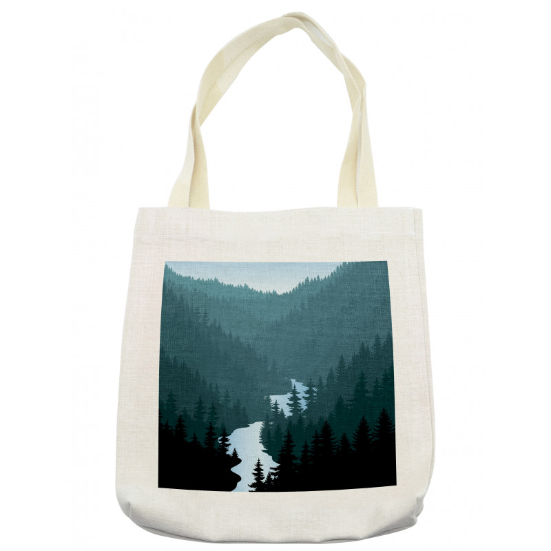 Mountains Forest and River Tote Bag