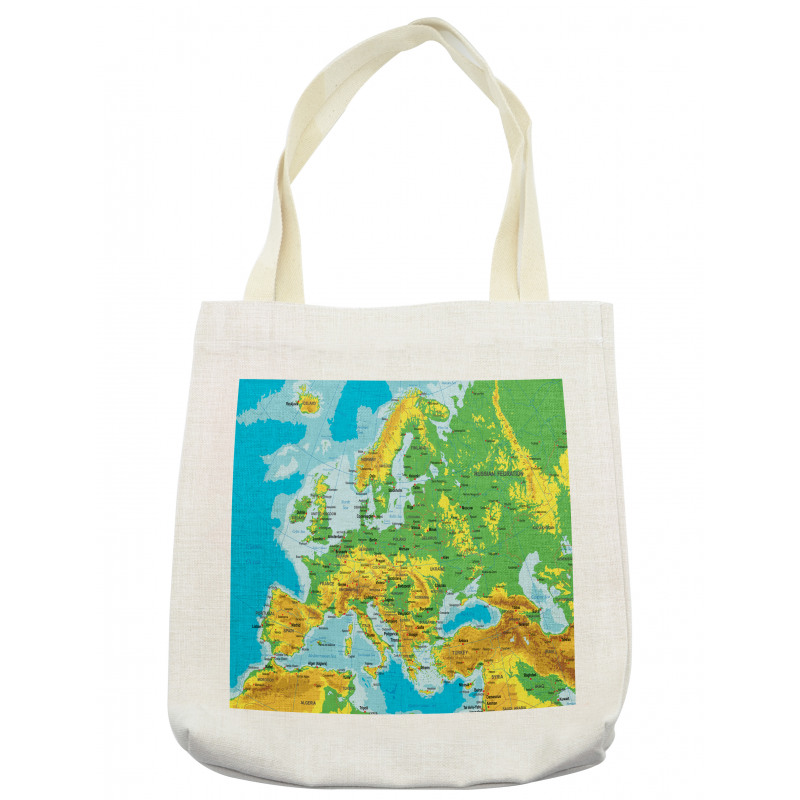 High Detailed Map of Europe Tote Bag