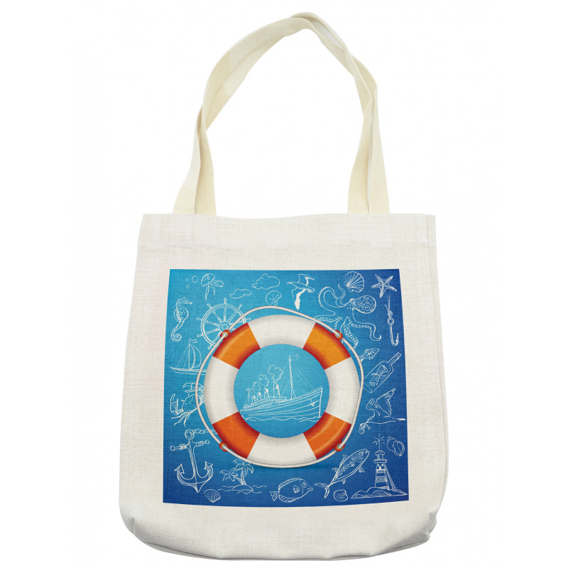 Palm Tree Island Octopus Tote Bag