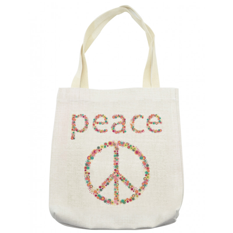 Peace Sign with Flower Tote Bag