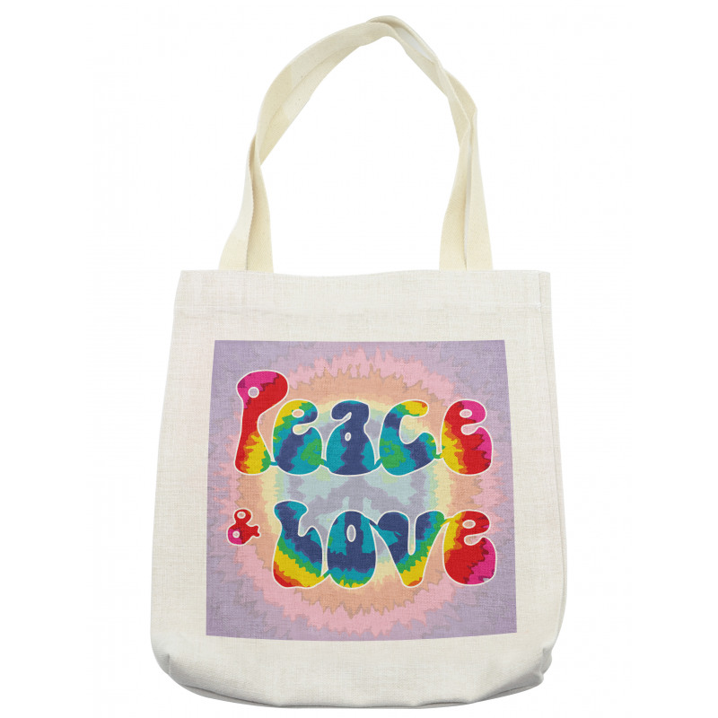 Peace Love Tie Dye Effect Tote Bag