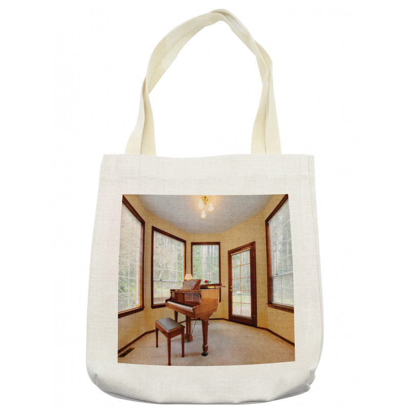 Round Room with Piano Tote Bag