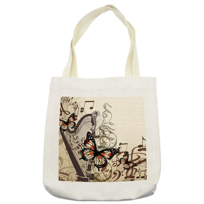 Harp Ornament Butterfly Tote Bag