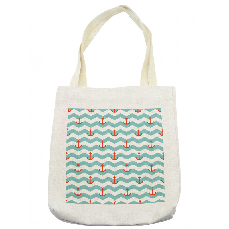 Pattern Anchor Stripe Tote Bag