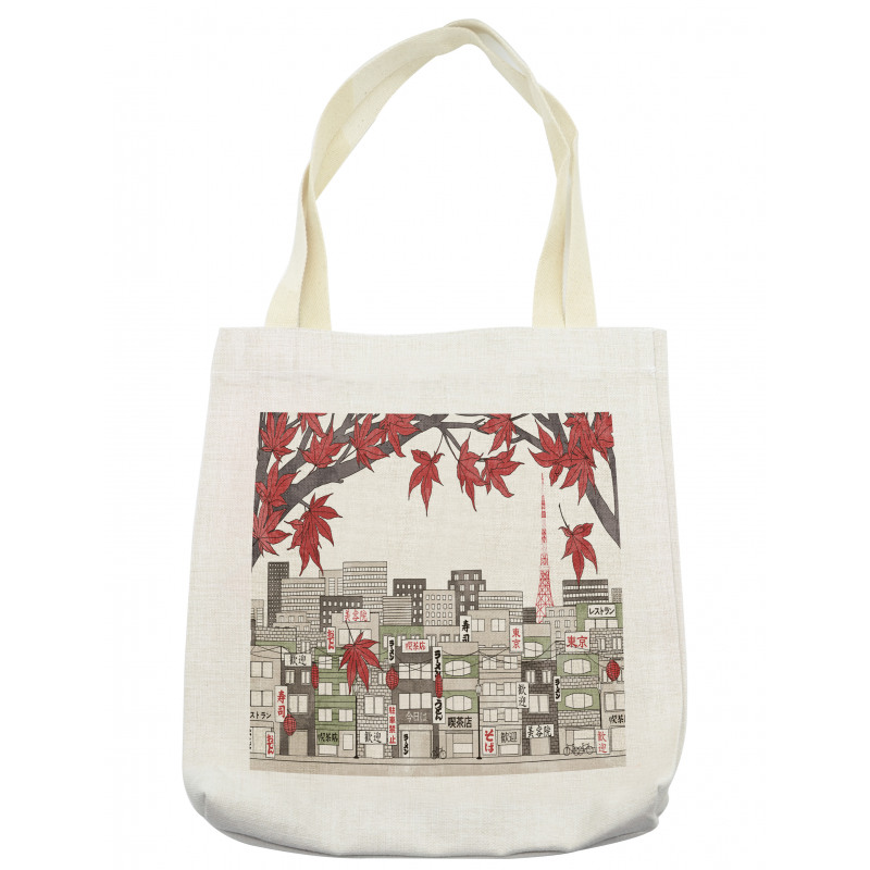 Japanese City Art Panorama Tote Bag