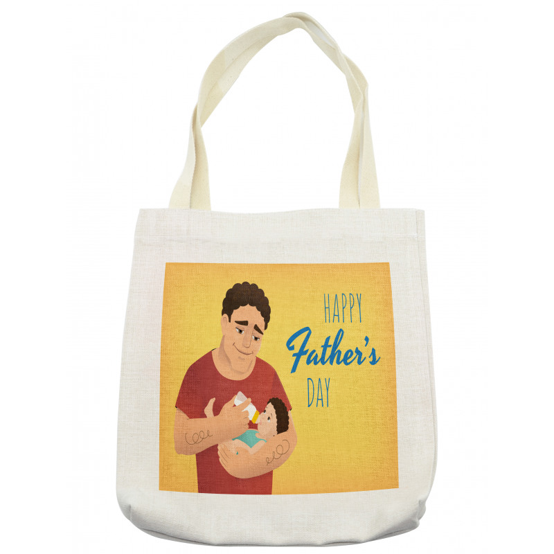 Man Feeding His Child Tote Bag