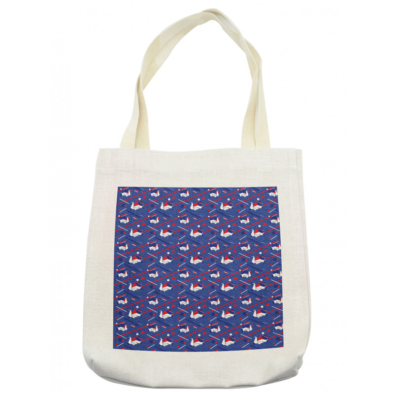 Origami Swans Seigaiha Waves Tote Bag