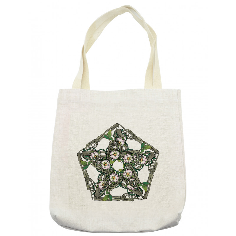 Skeleton Bones and Flowers Tote Bag