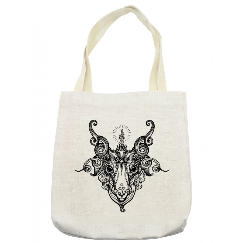 Satanic Goat Head Sketch Tote Bag