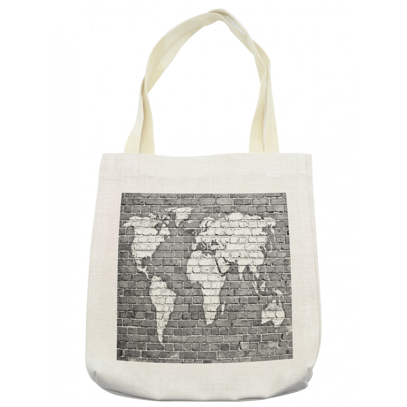 World Map on Old Brick Tote Bag