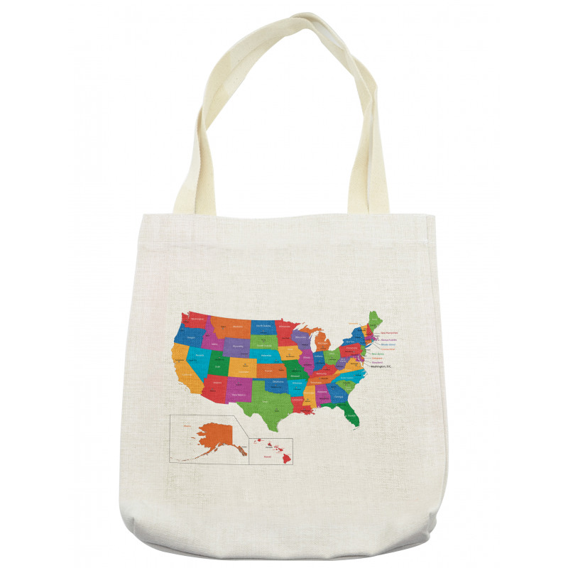 USA Map with States Tote Bag