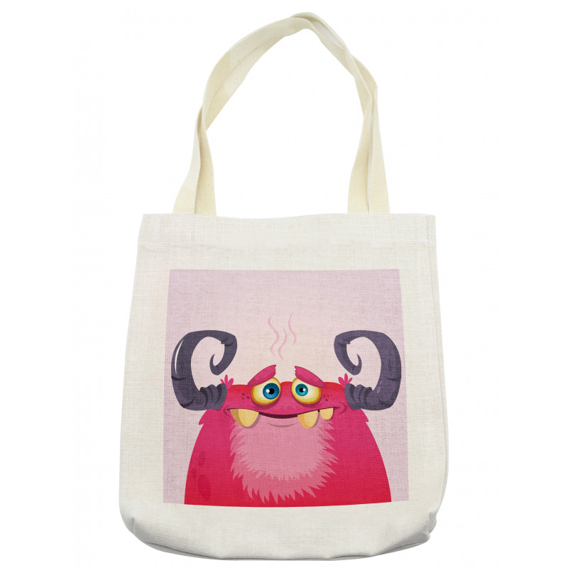 Happy Monster with Horns Tote Bag