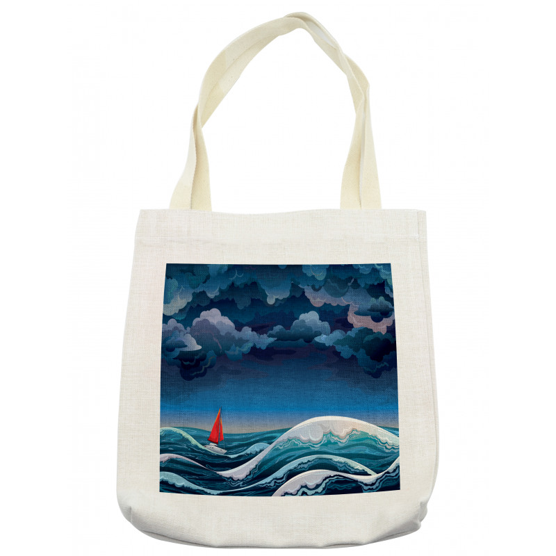 Night Seascape Boat Tote Bag