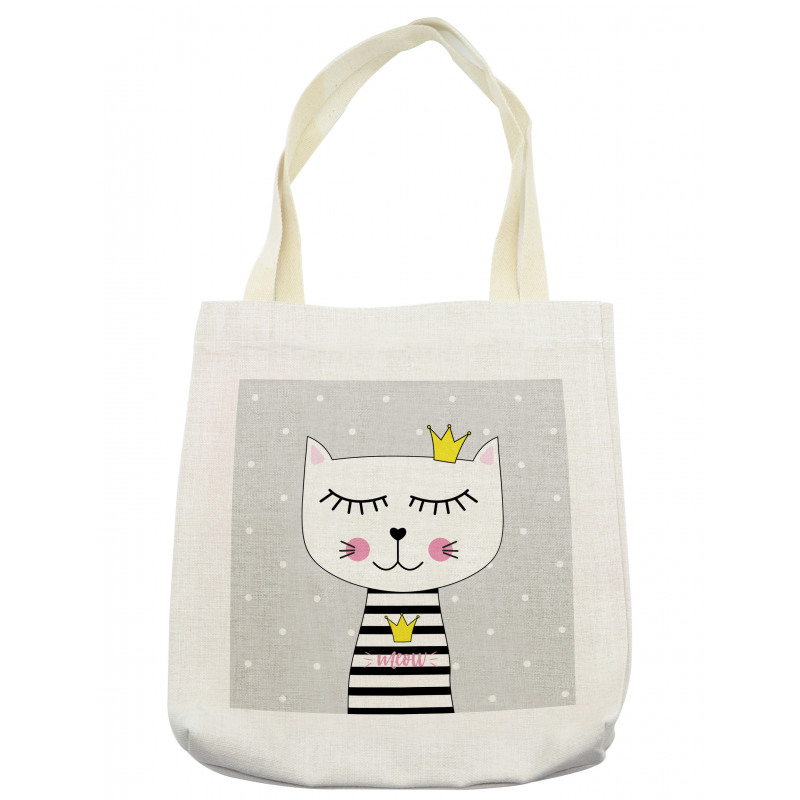 Meow Princess with a Crown Tote Bag