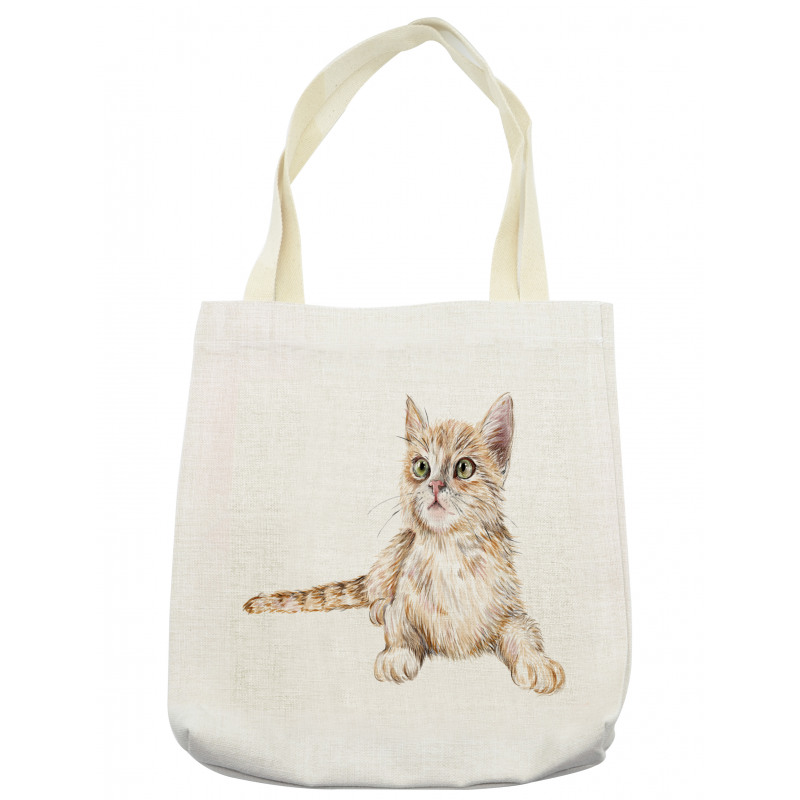 Hand Drawn Ginger Kitten Tote Bag