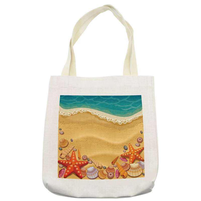 Seashell on Shore Cartoon Tote Bag