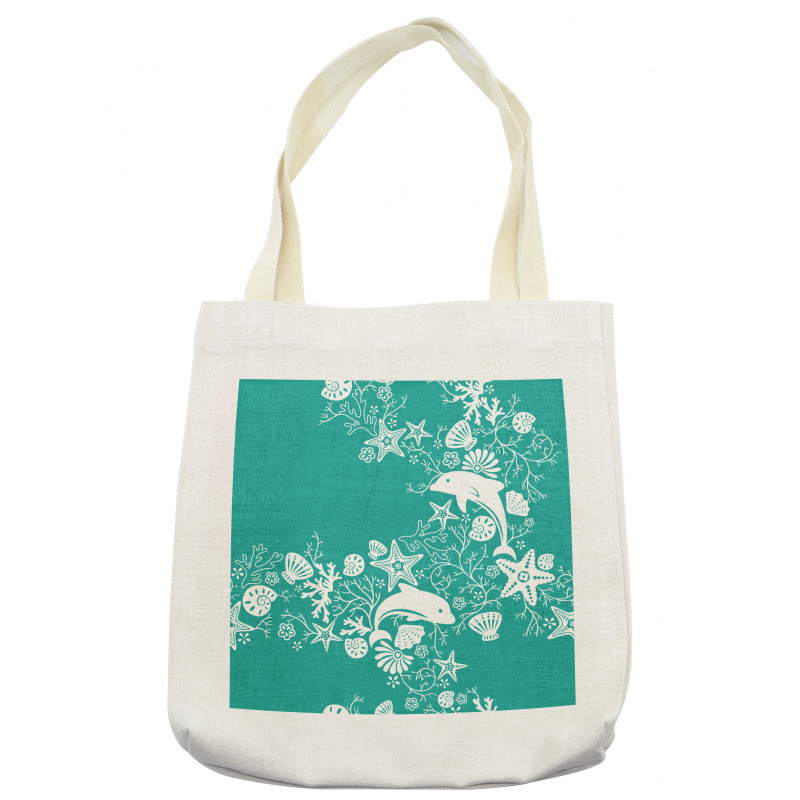 Dolphins and Flowers Tote Bag