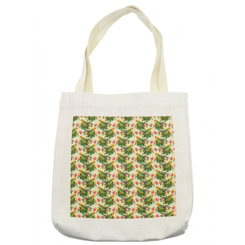 Tropical Floral Parrot Tote Bag