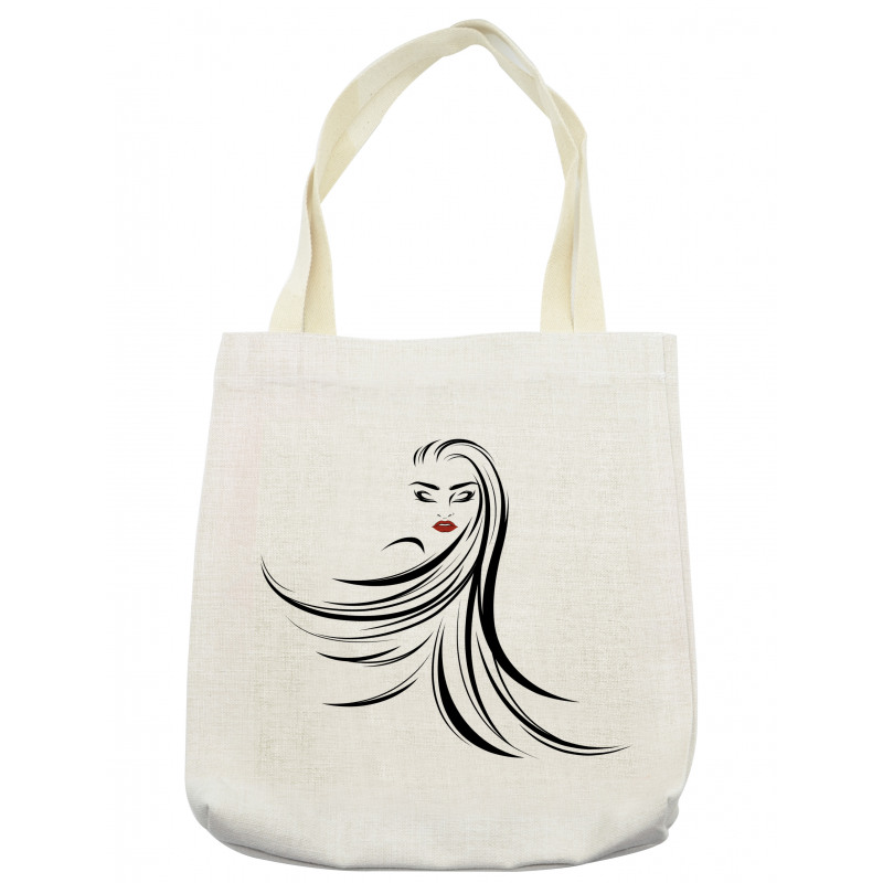 Long Straight Hair Tote Bag