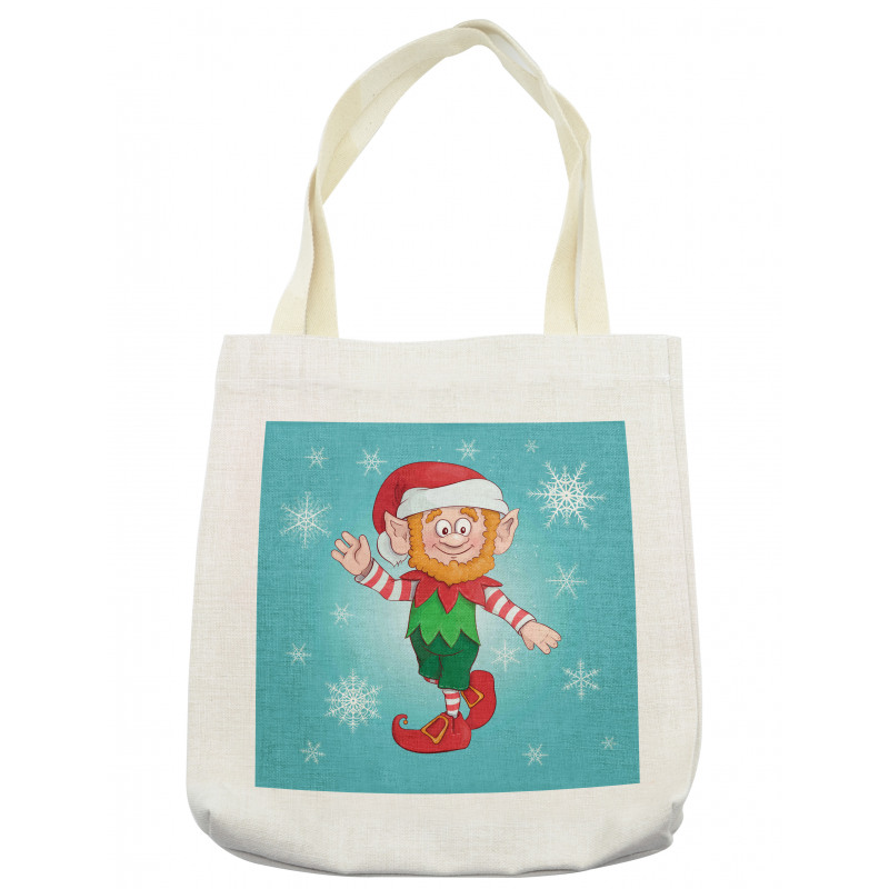 Little Man Dwarf and Snowflakes Tote Bag