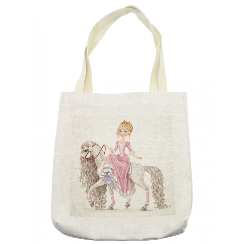 Princess on White Horse Tote Bag