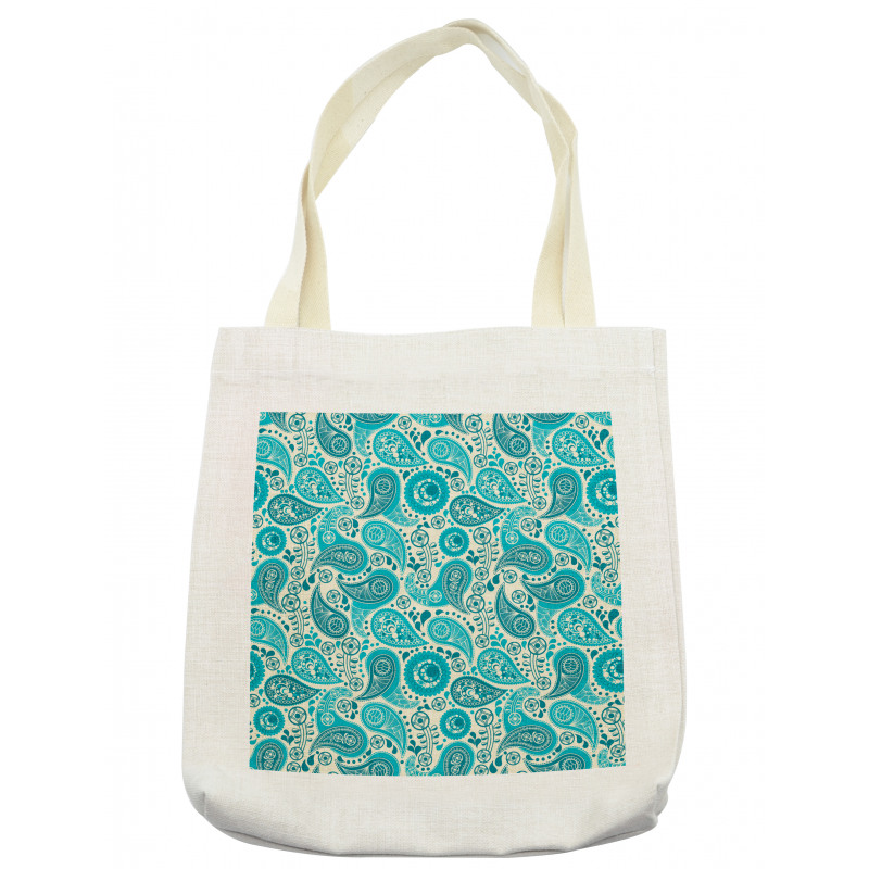 Paisley Blue Flowers Tote Bag