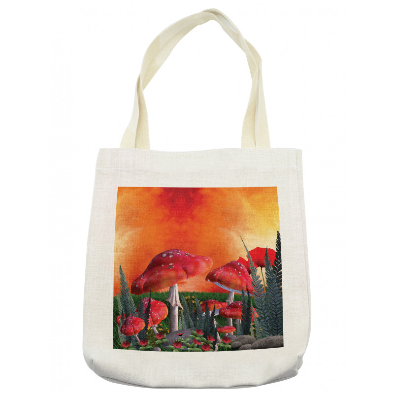 Clouds Leaves Poppies Tote Bag