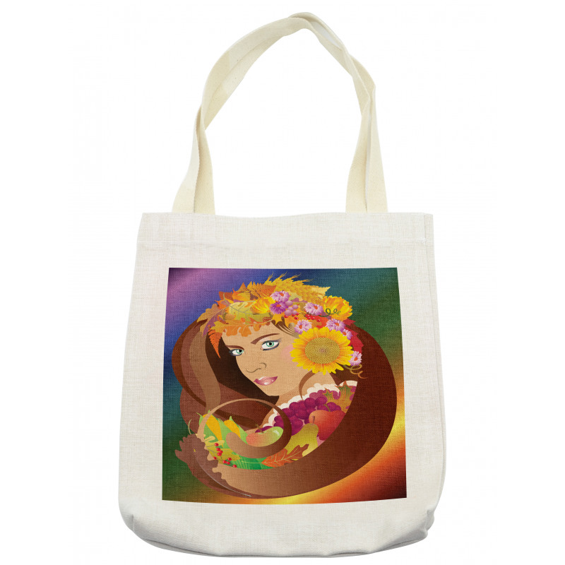 Floral Leafy and Fruits Hair Tote Bag