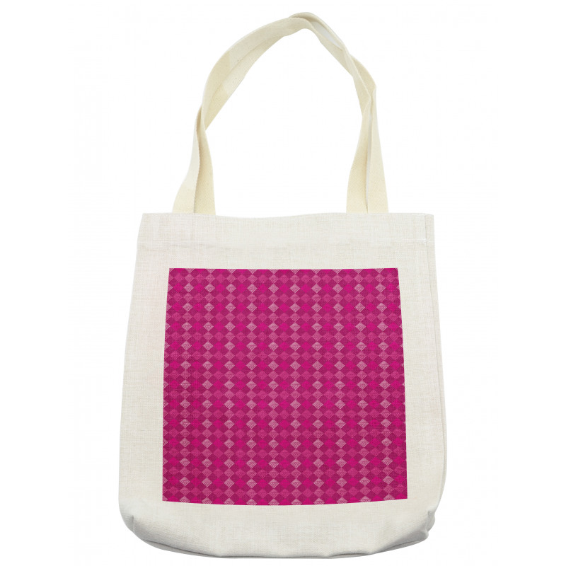 Pinkish Diagonal Squares Tote Bag