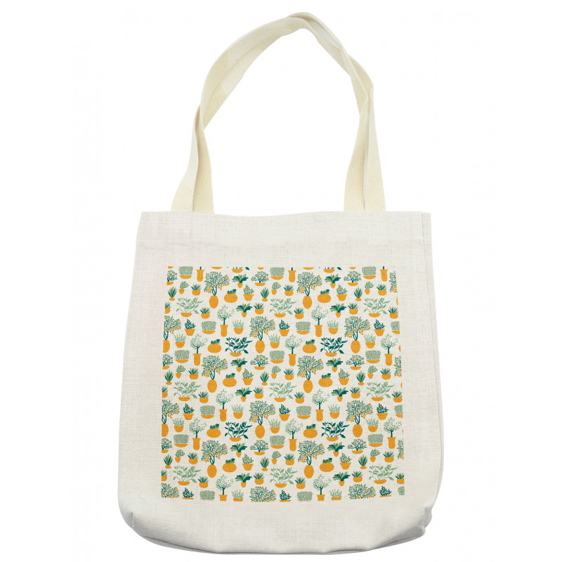 Tropical Blossom in Pots Tote Bag