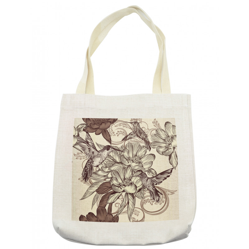 Bird Flowers Pattern Tote Bag