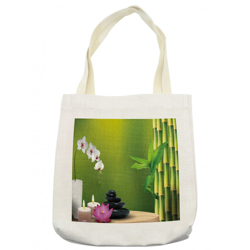 Bamboo Flower Orchid Stone Tote Bag