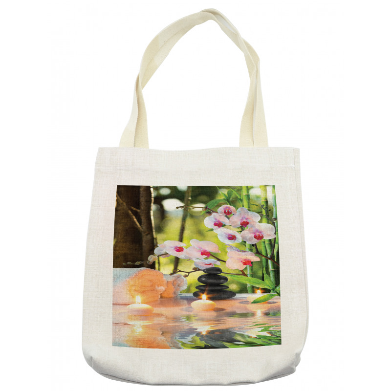 Spa with Candles Orchids Tote Bag