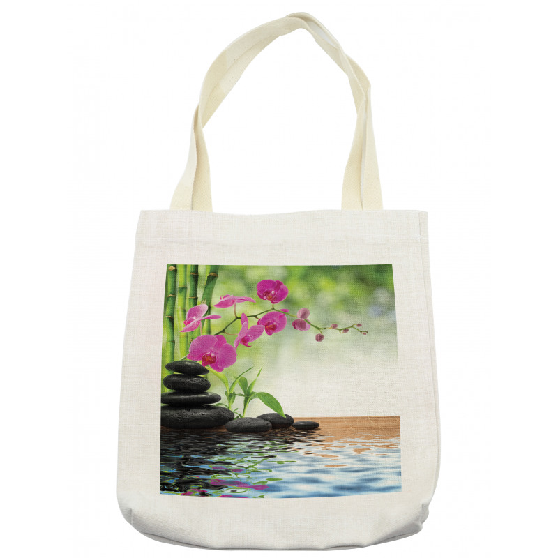 Bamboo Tree Orchid Stones Tote Bag