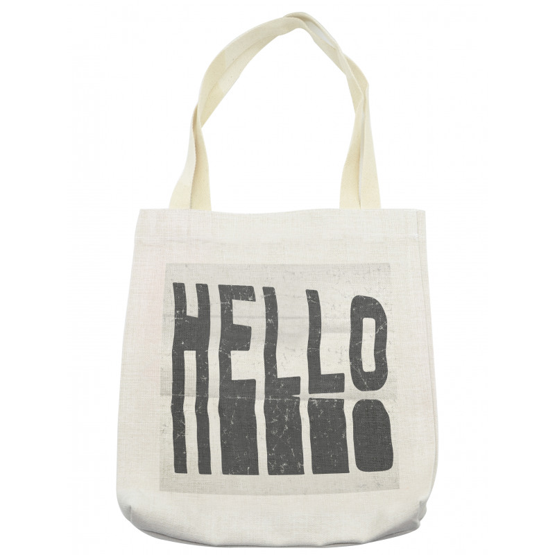 Hello Grunge Typography Art Tote Bag