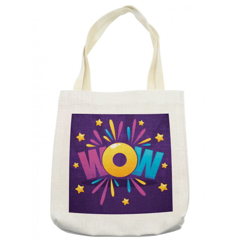 Fun Art Wow Lettering Stars Tote Bag