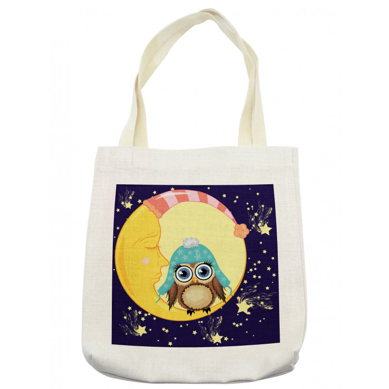 Owl and Moon with Hats Tote Bag