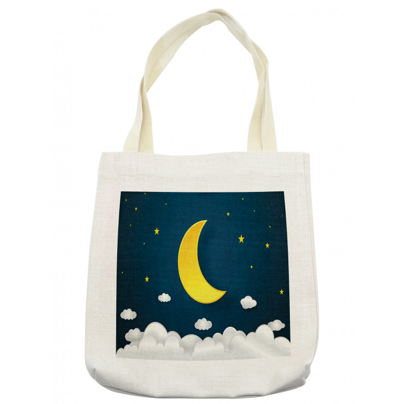 Half Moon Clouds and Stars Tote Bag