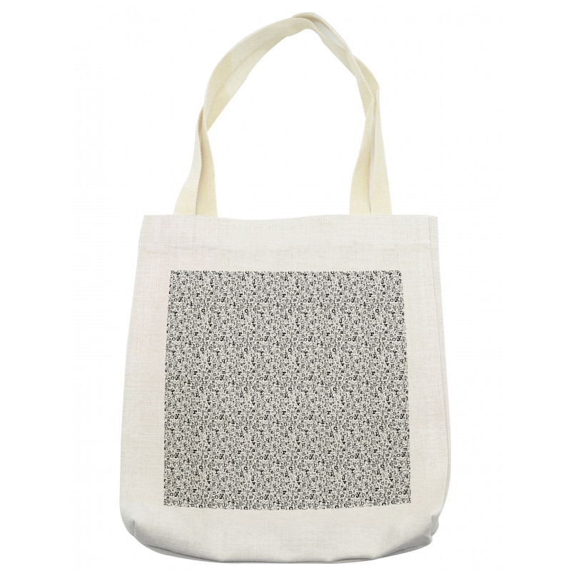 Monochrome Letters Design Tote Bag