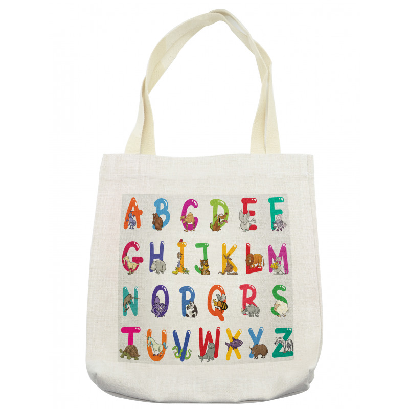 Education Cartoon Animals Tote Bag