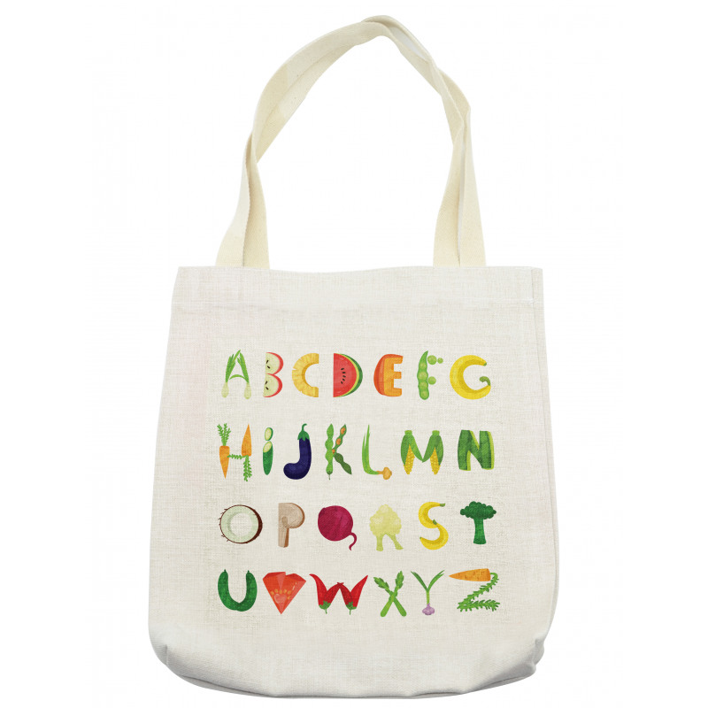 Vegetable Fruit Letters Tote Bag