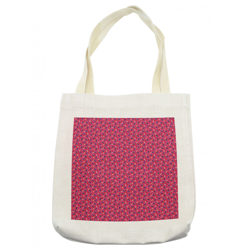 Floral Folk Art on Stripes Tote Bag