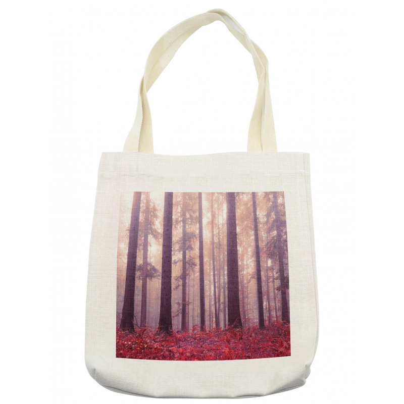 Trees Foggy Sunlight Tote Bag